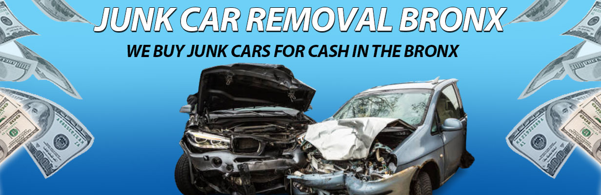 showing junk-car-removal-bronx.com header with logo and vehicle lineup